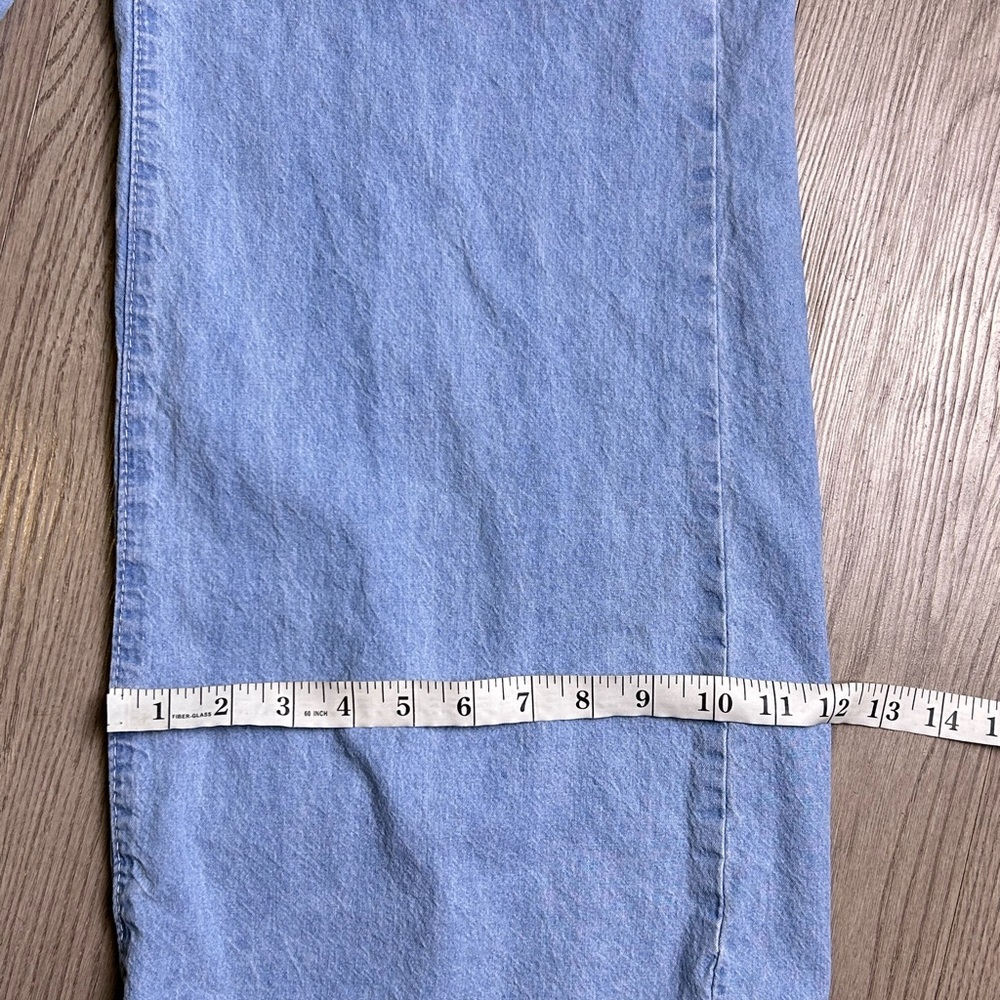 Women’s High Waist Wide Leg Light Blue Jeans 100% Cotton Size Medium - Picture 11 of 13